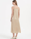 Mulberry Silk Spaghetti Strap V-Neck Maxi Dress