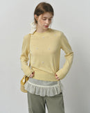 Beaded Floral Knit Pullover Sweater