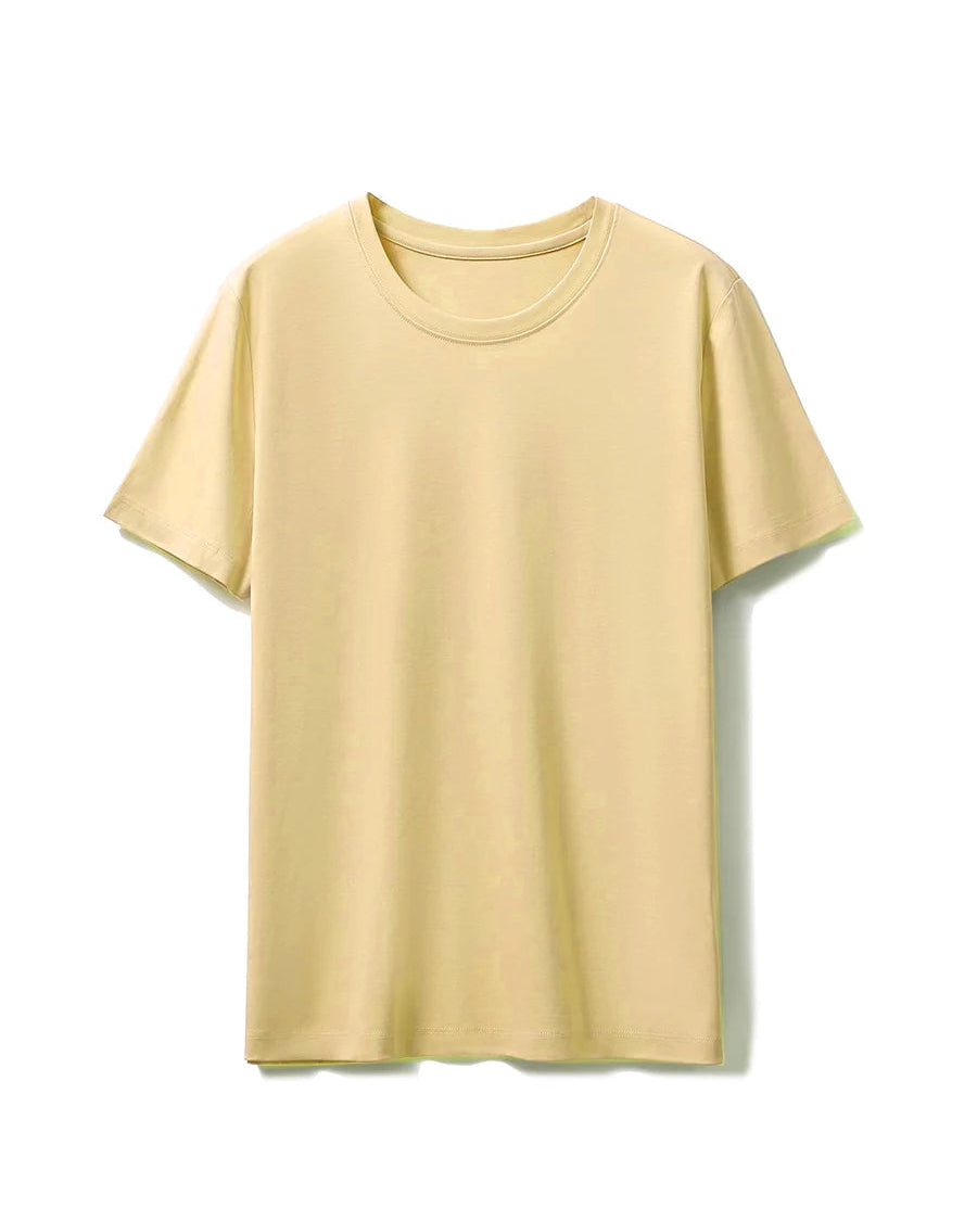 Silk-Cotton-Modal O-Neck Short Sleeve Tee