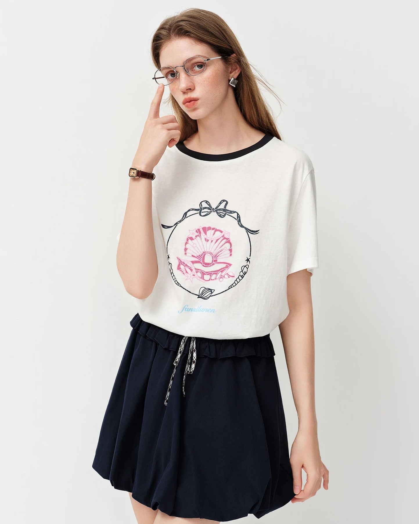 Loose-Fit Crew Neck T-Shirt With Letter Print
