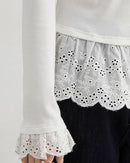 High-Neck Slim-Fit T-Shirt With Spliced Hem