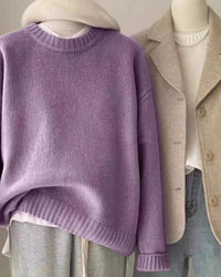 Soft Waxy Round Neck Cashmere Sweater