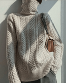 Cable Knit Turtleneck Cashmere Sweater